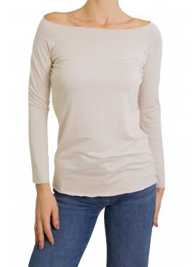 Maglia con scollo a scatoletta con manica lunga 